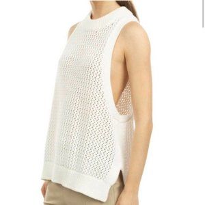 Tibi White Sleeveless Knit Sweater